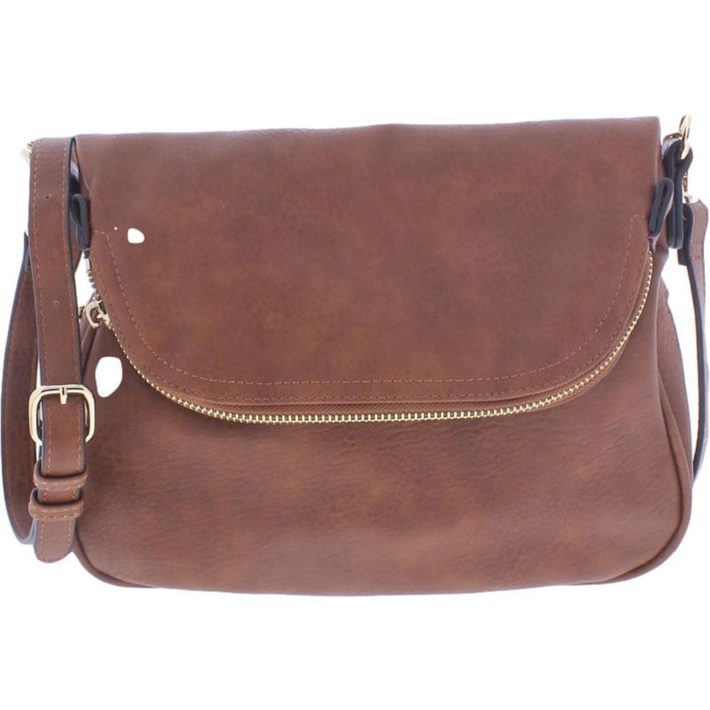 Moda Luxe Womens Dandelion Brown Faux Leather Flap Shoulder Handbag Purse